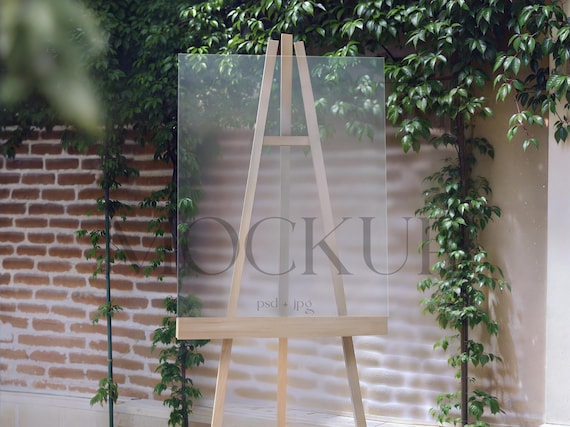 16x20 Acrylic Welcome Sign Mockup – Wedding and Event Easel Board Display (PSD)