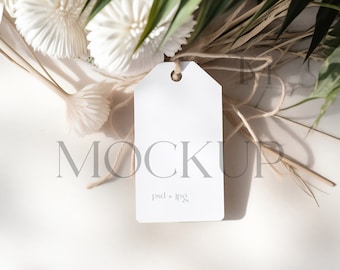 Boho Gift Tag Mockup 2x3.5 Tag Mockup Wedding Favor Tag Mockup Thank You Tag Mockup Neutral Favors Mockup Rectangle Tag Mockup PSD Mock