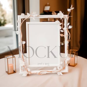 Wedding Framed Sign Mockup, Minimalist Table Number Mockup, Bridal Shower Bar Menu Mockup, 5x7 Frame Table Sign Mockup, Tabletop Sign Mockup