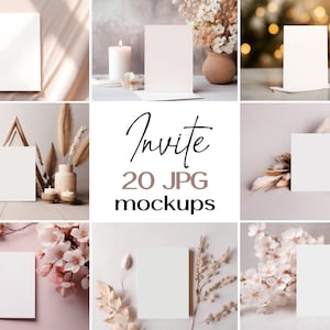 20 Karten Mockup Bundle 5x7 Party Einladung MockUp Bundle 5x7 Karte Mock JPEG Einfache Grußkarte Mockup Set Einladen MockUp Bundle JPG