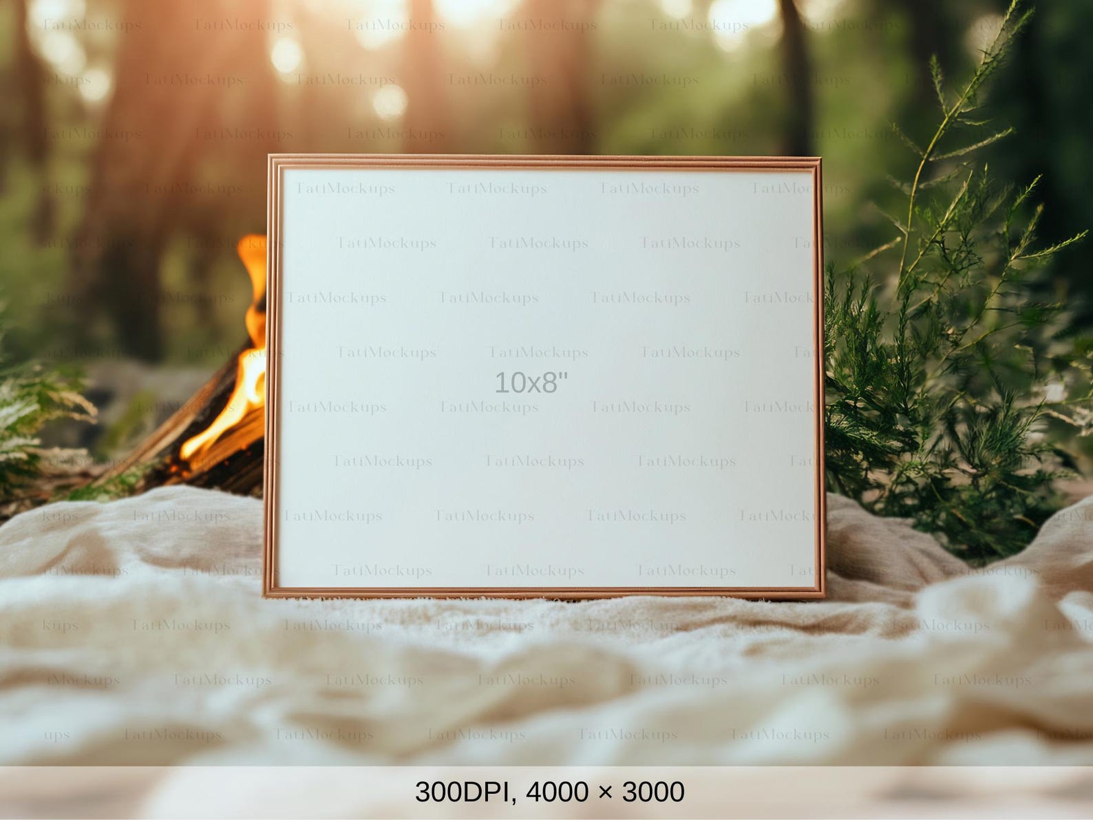 Natural Baby Shower 10x8 Sign Mockup, Gold Frame Table Sign Mockup ...