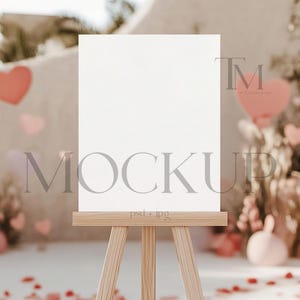 Valentines Welcome Sign Mockup, Romantic Poster Mockup, 16x20 Easel Sign Mockup, Wedding Seating Chart Mockup, Bridal Shower Sign Mockup VD3