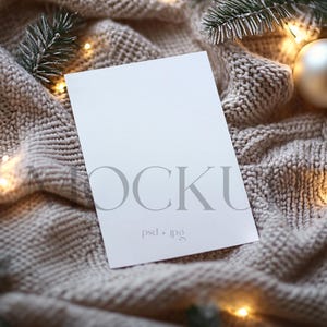 Christmas Card Mockup 5x7, Mockups For Greeting Cards, Christmas Mockup, Cozy Card Mockup, Xmas Invitation Mockup, Holiday Card Mock Up
