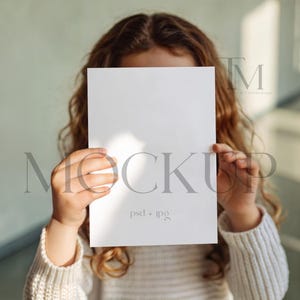 Kids Party Invitation Mockup, Kids Invitation Mockup, Kids Birthday Invitation Mockup, 5x7 Invitation Mockup Hand, Zazzle Invitations Mock image 1