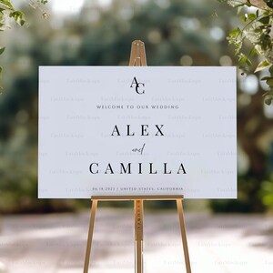24x36" Wedding Sign Mockup, Easel Poster Mockup (PSD & JPG) image 5