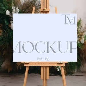 Wedding Sign Mockup Wedding Seating Chart Poster Mockup Large Venue Event Welcome Sign Mockup PSD Smart Object Wedding Easel Sign Mockup