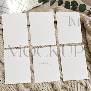 Six Cards Mockup, 5 x 7 kaartenset Mockup, Game Card Mock, Mockup vrijgezellenfeestspellen, Mockup doucheborden, Mockup A4-kaart, Mock-up bewerkbare kaarten