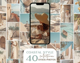 Coastal Stock Photos Bundle, Instagram Reels Covers, Beach Stock Photos, Social Media Photos, Summer Aesthetic Faceless Stock Photos