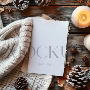 Boho Christmas Mockup, Christmas Cards Mockup, Holiday Card Mockup, Greeting Cards Mockup, Christmas Mockup Invitation, 5x7 Card Mock