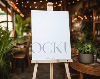 Easel Welcome Sign Mockup, 18x24" 3x4 Ratio (PSD & JPG)