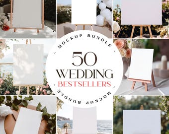 Paquete de maquetas de tarjetas de boda, paquete de maquetas de invitaciones, maqueta de letrero de mesa para despedida de soltera, maqueta de letrero de bienvenida para boda, maqueta de número de mesa en formato PSD