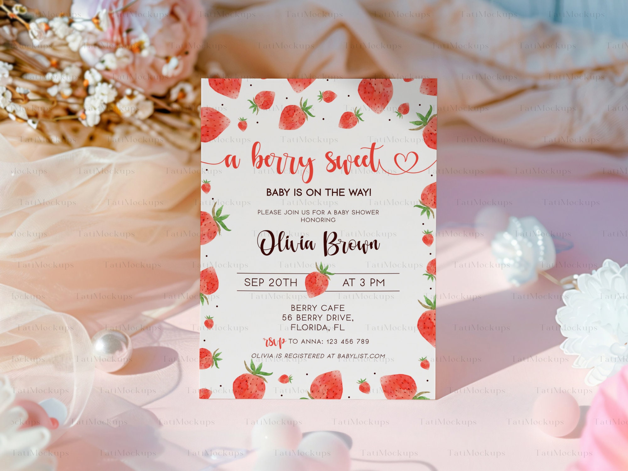 Invation Display 5x7 Card Mockup, Pink Invitation Display (PSD & JPG) - Etsy Australia