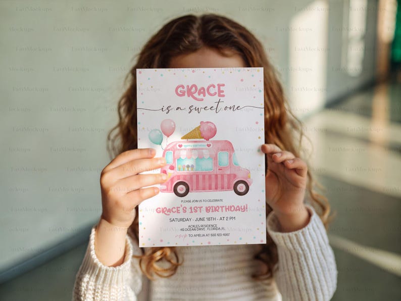 Kids Party Invitation Mockup, Kids Invitation Mockup, Kids Birthday Invitation Mockup, 5x7 Invitation Mockup Hand, Zazzle Invitations Mock image 4