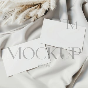 Boho Visitenkarten Mockup, Hochzeit Tischkarte Mockup, Buffet Karte Mockup, Slim Tischkarte Mockup, Namenskarte Mockup, Lebensmittel Etikett Mockup PSD