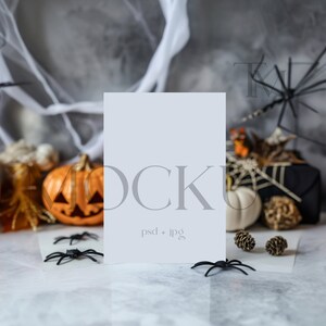 Halloween 5x7 Kartenmockup, Herbstkarte Mockup, Halloween einladen Mockup, 5X7 Mockup, Herbst Mockups, Einladung Mockup, Gruselige Mockups, HA1