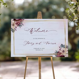 24x36" Wedding Sign Mockup, Easel Poster Mockup (PSD & JPG) image 3