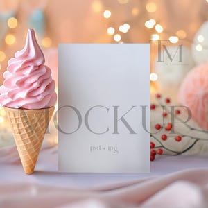 Sommer-Einladung Mockup, Einfache 5x7 Karte Mockup, Dusche Einladen Karte Mockup, Eis Karte Mockup, Briefpapier Karte Mockup, Leere Karte Mockup