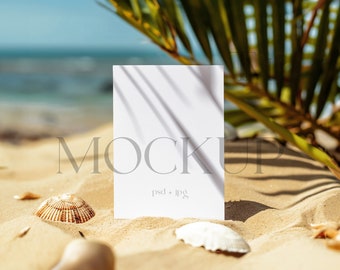 5x7 Summer Mockup Greeting Card Mockup 5x7 Card Mockup Invitation Simple Baby Shower Card Mockups Wedding Summer Mockup Smart Object