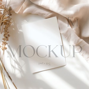Mockup de cartão de felicitação, Mockup de cartão de convite, Mockup de convite 5x7, Mockup de cartão Boho, Mockup de cartão em branco, Mockup de cartão branco, Mockup de casamento