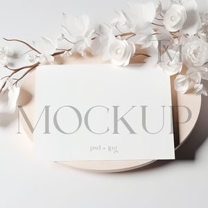 5x7 Einladungskarte Mockup, Einladung Mockup Horizontal, Grußkarten Mockup Horizontal, Horizontales Kartenmodell, 7x5 Kartenmodell