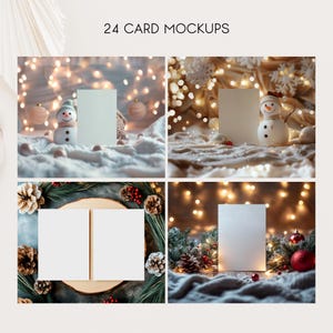 Christmas Card Mockup Bundle, Festive 5x7 Card Mockup Kit, Winter Greeting Card Mockups, Wedding Card Mockups, Party Invite Card Mockup CH5 image 8