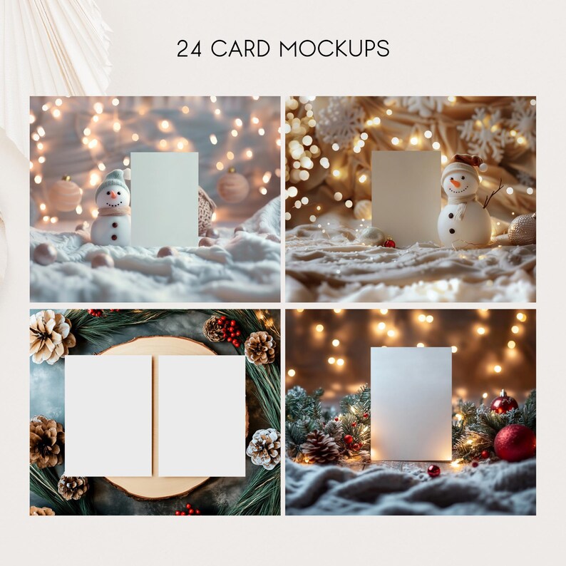 Christmas Card Mockup Bundle, Festive 5x7 Card Mockup Kit, Winter Greeting Card Mockups, Wedding Card Mockups, Party Invite Card Mockup CH5 image 8