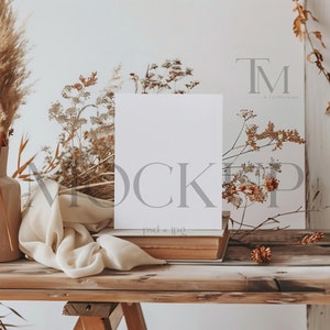 8x10 Sign Mockup, Fall Sign Mock Up, Tabletop Sign Mockup, Autumn 8x10 Mockup, Table Sign Mockup, Table Number Sign Mockup, 8x10 Card Mockup