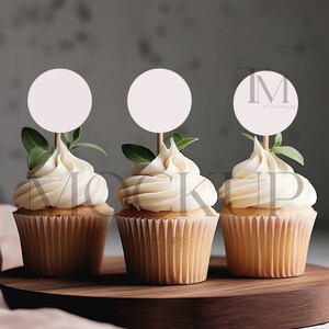Cupcake Toppers Mockup, Cupcake Mockup, Cupcake Topper vuoto, Cupcake Topper semplice Mockup, Favor Tag Mockup, Cake Toppers Mockup PSD Mockup