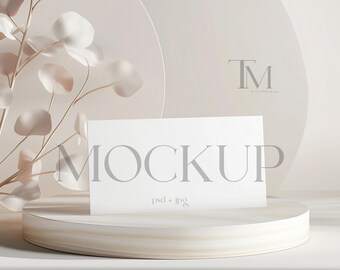 Minimal Business Card Mockup, Neutral Stationery (PSD & JPG)