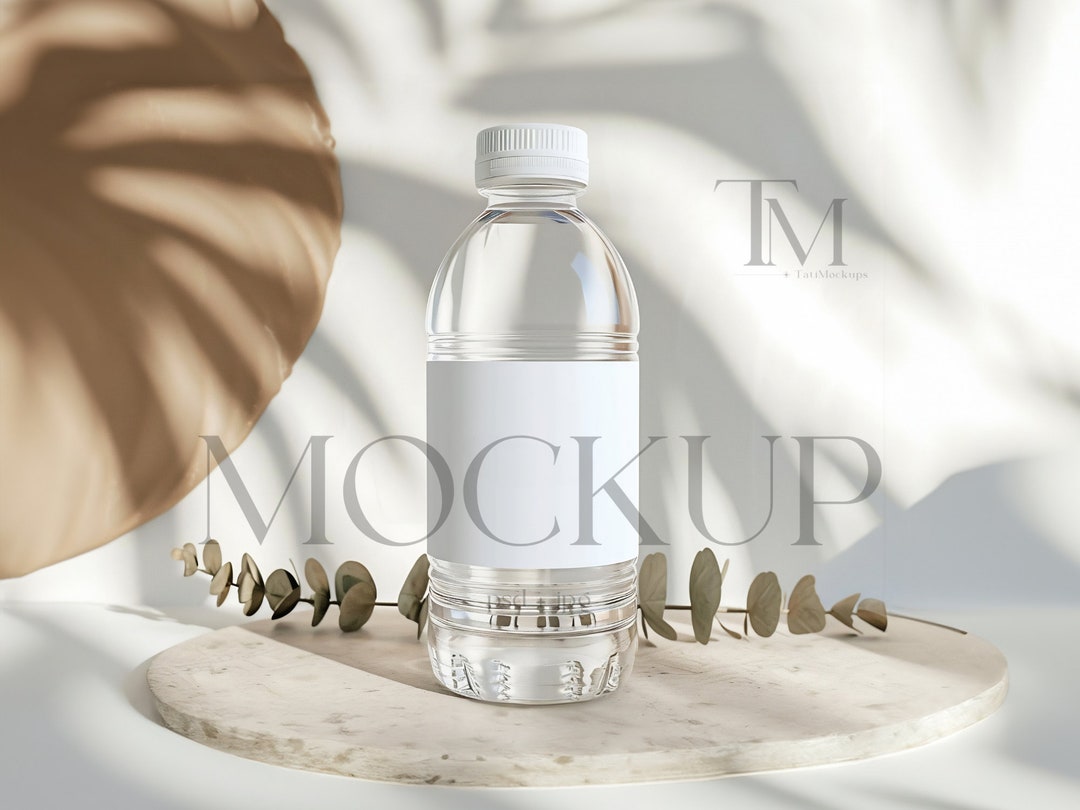 Water Bottle Label Mockup, 8x2 PSD Display (digital Download) - Etsy
