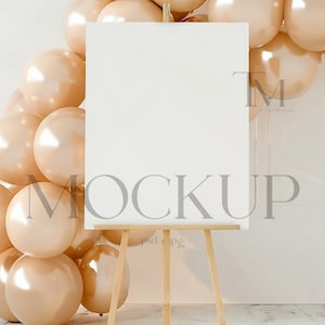 Easel Sign Mockup Balloon Welcome Sign Mockup Seating Chart Mockup Boho Mockup 16x20 Sign PSD Mockup Wedding Poster Mockup Stationery Mockup