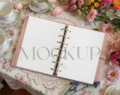 Filofax A5 Mockup – Minimalist Monthly Planner Page Photo Display (PSD)