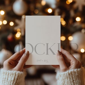 Card In Hand Mockup, 5x7 Card Mockup, Winter Invitation Mockup, Holiday Card Mock Up, Greeting Card Mockup, Card In Hands Mockup, CH5