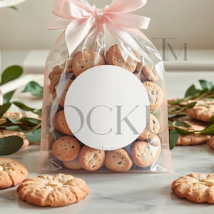 Cookie Label Mockup, Round Sticker Mockup, Candy Bag Mockup, Round Tag Mockup, Gift Bday Labels Mockup, Treat Bag Mockup, Favor Tag Mockup