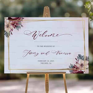 24x36" Wedding Sign Mockup, Easel Poster Mockup (PSD & JPG) image 4
