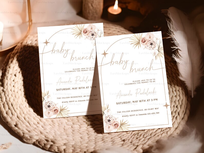 Double Sided Invitation Mockup, 5x7 Card Display (PSD & JPG) image 2