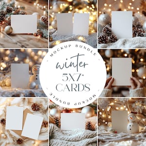 Weihnachtskarte Mockup Bundle, festliche 5x7 Karte Mockup Kit, Winter Grußkarte Mockups, Hochzeitskarte Mockups, Party Invite Card Mockup CH5