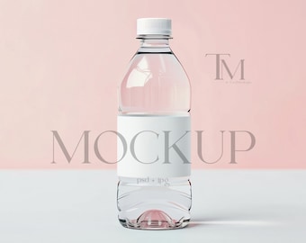 8x2 Label Mockup, Water Bottle Label Mockup, 2x8 Mockup, Drink Label Mockup, Water Bottle Sticker, Bottle Label Mockup, Label Mockup PSD
