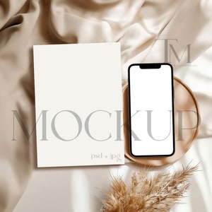 Cartão e Mockup de Telefone, Cartão e Mockup de Dispositivo, Iphone e Mockup de Cartão, Convite Digital Mockup Evite Mockup, Convite e Mockup de Smartphone