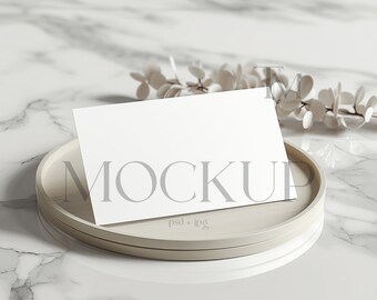 Neutral Tent Fold Place Card Mockup (PSD & JPG)