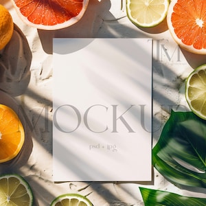 Grußkarte Mockup Obst einladen Mockup Sommer Mockups 5x7 Karte Mockup 5X7 Mockup Geburtstagskarte Mockups Einladung Mockup Helle Karte Mockup