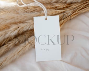 Boho Gift Tag Mockup, 2x3.5 Tag Mockup, Wedding Favor Tag Mockup, Thank You Tag Mockup, Neutral Favors Mockup, Rectangle Tag Mockup PSD Mock