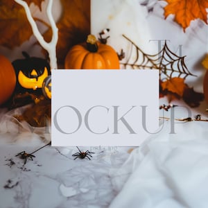 Maquette de carte d'Halloween, maquette de carte d'anniversaire, maquette sur invitation Halloween, maquette 7 x 5, maquettes automne, maquette d'invitation, maquettes effrayantes, HA1
