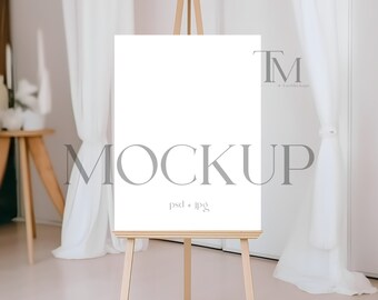 Easel Welcome Sign Mockup: 18x24" Event Sign (PSD & JPG)