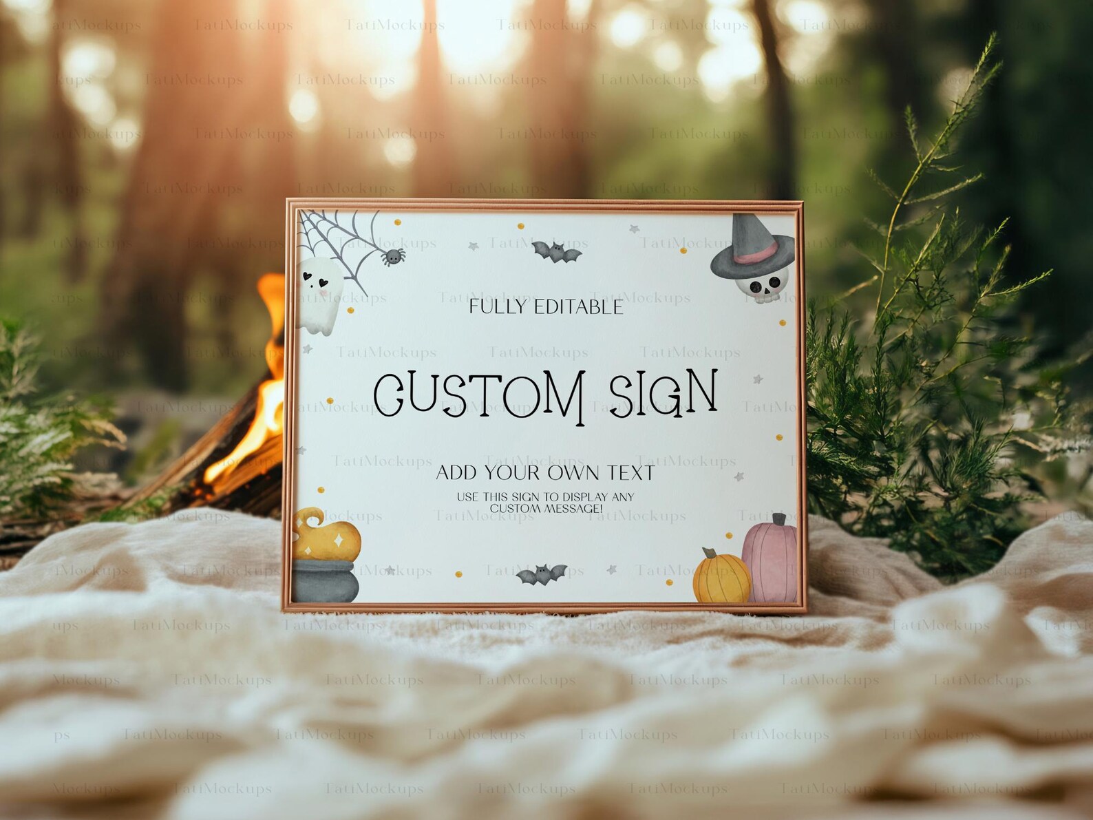 Natural Baby Shower 10x8 Sign Mockup, Gold Frame Table Sign Mockup ...