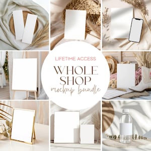 Whole Shop Mockup Bundle, Lifetime Access Entire Shop Bundle, Wedding Mockup, Stationery Mockup, Whole Shop Bundle, Party Supplies Mockup