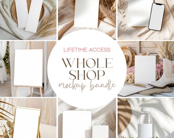 Whole Shop Mockup Bundle, Lifetime Access Entire Shop Bundle, Wedding Mockup, Stationery Mockup, Whole Shop Bundle, Party Supplies Mockup