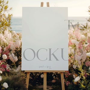 18x24 Sign PSD Mockup Wedding Welcome Sign Mockup Easel Sign Mockup Seating Chart Mockup Boho Mockup Wedding Poster Mockup Stationery Mockup