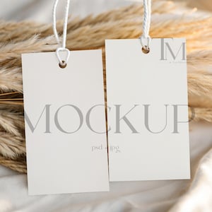 Rectangle Tags Mockup, 2x3.5 Gift Tag Mockup, Hang Tag Label Mockup, Spring Gift Tag Mockup, Wedding Tag Mockup, 2x3.5 Mockup, PSD Mockup