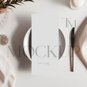 Boho Wedding Menu Mockup, 4x9 Menu Card Mockup, Event Blank Menu Mockup, PSD Menu Mockup, Dinner Menu Mockup, Wedding Tall Menu Card Mockup